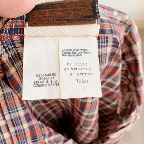 Vintage Langtry NWT Deadstock Plaid Tie Waist Plaid Pullover Shirt Top Large - Picture 9 of 9